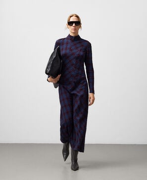 Vestido entallado cuadros mujer