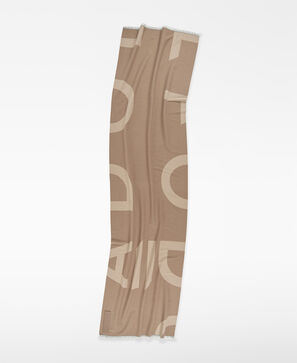 Bufanda bicolor maxi logo jacquard mujer