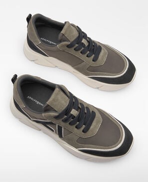 Zapatilla plataforma ante y nailon mujer