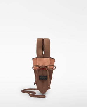 Printed knit pleated phone holder woman