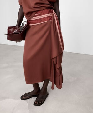 Jupe ceinture obi drap&eacute; lat&eacute;ral