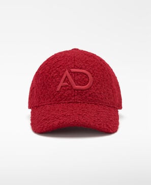 Wool blend embroidered logo textured cap