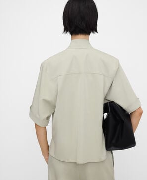 バンドカラーショートスリーブシャツ