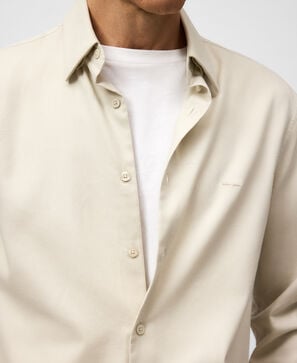 Camisa cuello italiano algodón hombre