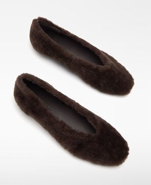 Furry ballet flat