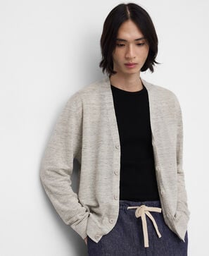 C&aacute;rdigan punto melange lino europeo