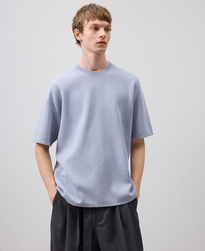 Short sleeve knit sweater man