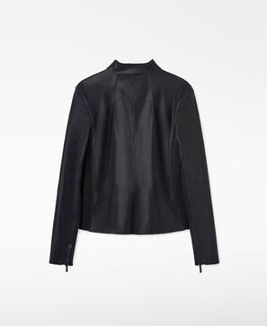 Leather-Non-Leather fitted jacket