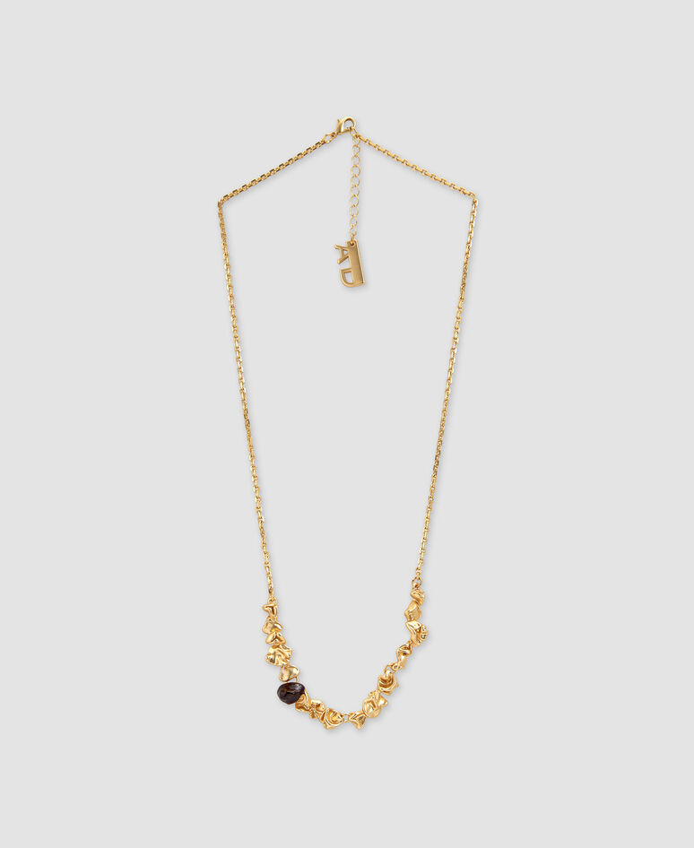 Zinc, brass and resine Pétalo necklace