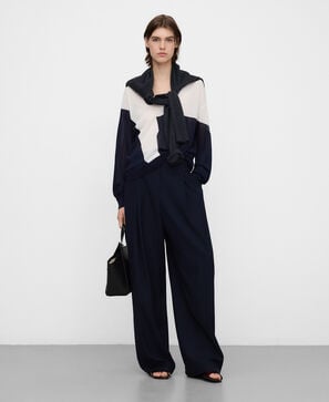 Fine geometric print sweater