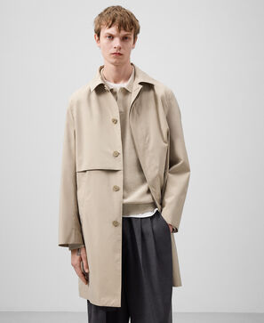 Trench-coat à boutons cachés pour homme