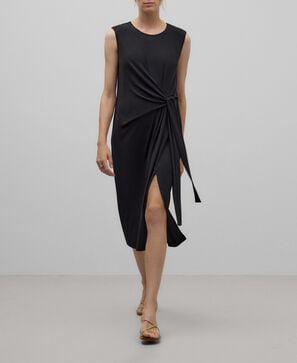 Midi dress with knot woman