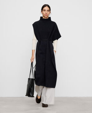 Merino wool asymmetric cape