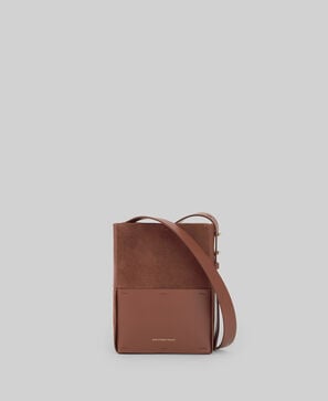 Mini hobo trenzado piel combinada mujer