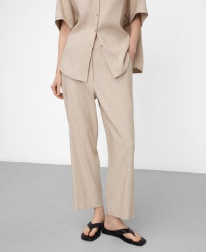 Microprint straight-leg trousers