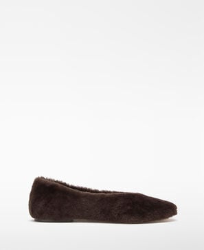 Furry ballet flat