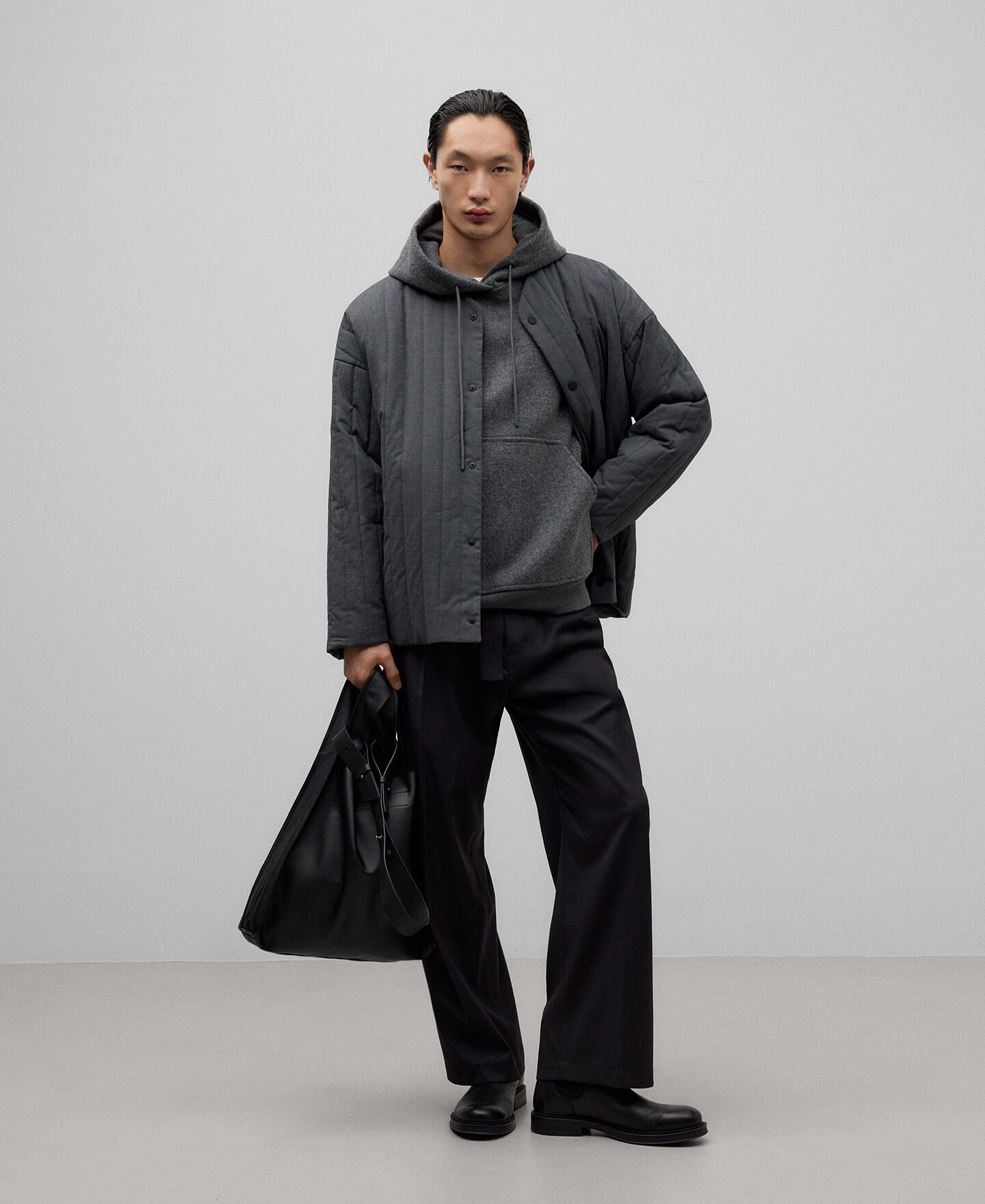 Melange grey hooded sweatshirt man | AD USA Melange grey hooded sweatshirt man | AD USA
