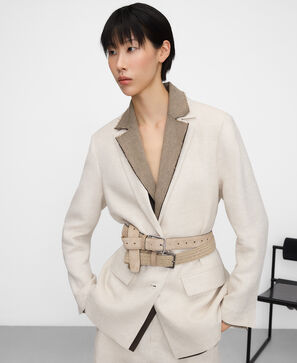 Blazer sastre combinada lino europeo
