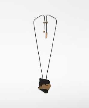 Two-tone sheet necklace woman