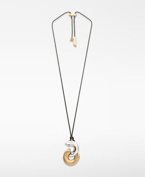 ツートンメタルピースネックレス