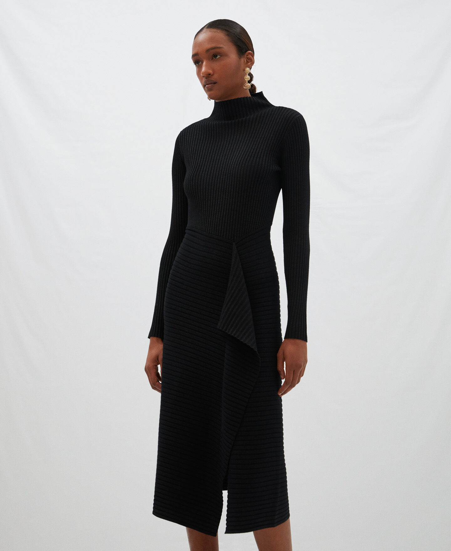 long sleeve asymmetrical dress