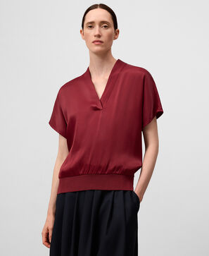 Top escote pico doble tejido mujer