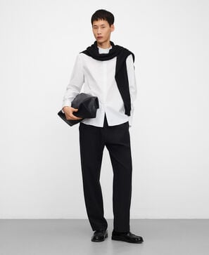 Camisa regular fit cuello mao algod&oacute;n