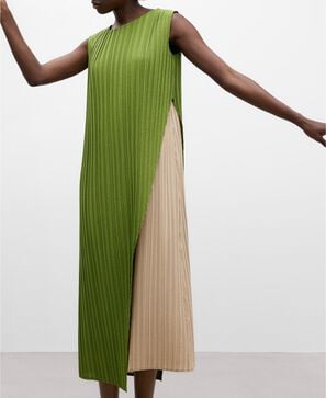 Crinkle overlay dress