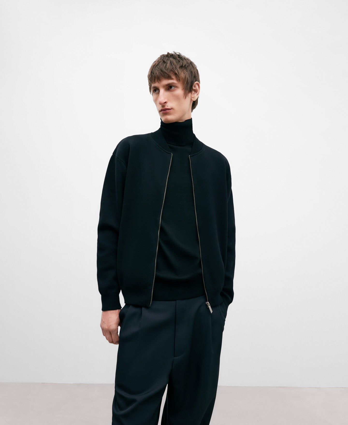 Black cotton deals bomber jacket mens