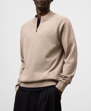 Half-zip perkins collar sweater