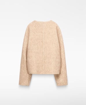 Merino wool alpaca cross-front jacket