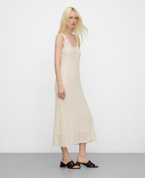 Long openwork knit dress