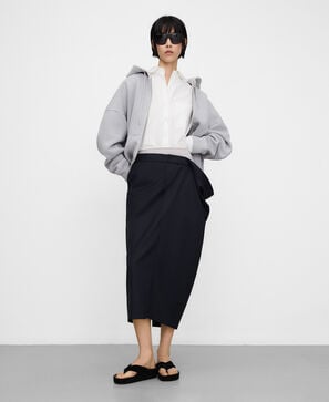 Double-waistband tailored skirt woman