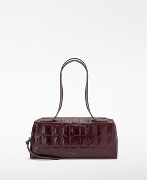 Mica croc-effect elongated bowling bag