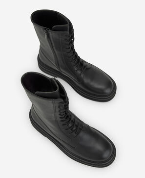 Botines tipo militar de piel para mujer