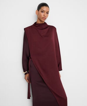 Vestido largo asim&eacute;trico doble capa