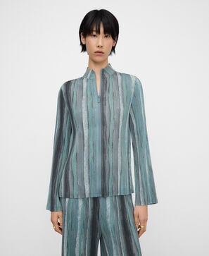 Printed crinkle jacket woman