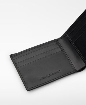 Fold-out braided leather wallet