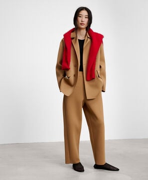 Knit barrel fit trousers