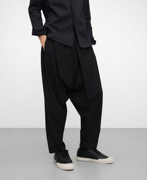 Draped-leg trousers