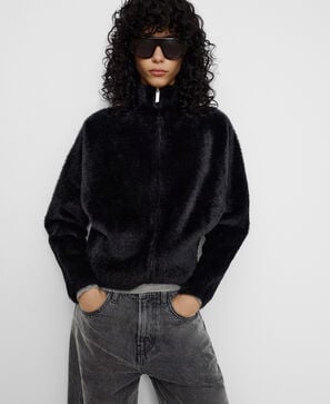 Perkins collar furry jacket