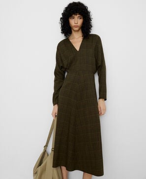 Checkered Japanese sleeve dress