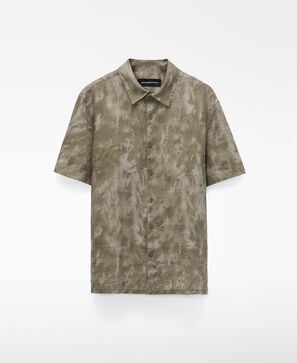 European linen regular fit tie-dye shirt