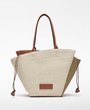 Capazo Eclipse bicolor textura rafia