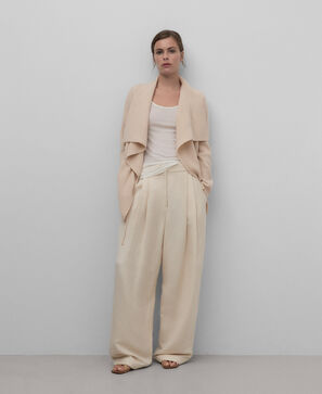 Chaqueta punto cuello envolvente mujer