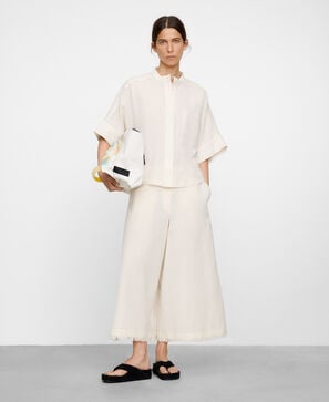 Fringed culotte trousers