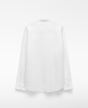 Linen regular fit mandarin collar shirt