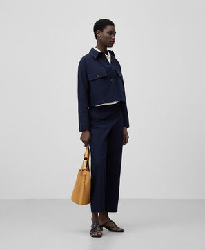 Cotton seersucker jacket woman