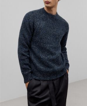 Jersey punto melange hombre