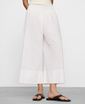 Cotton wide-leg trousers